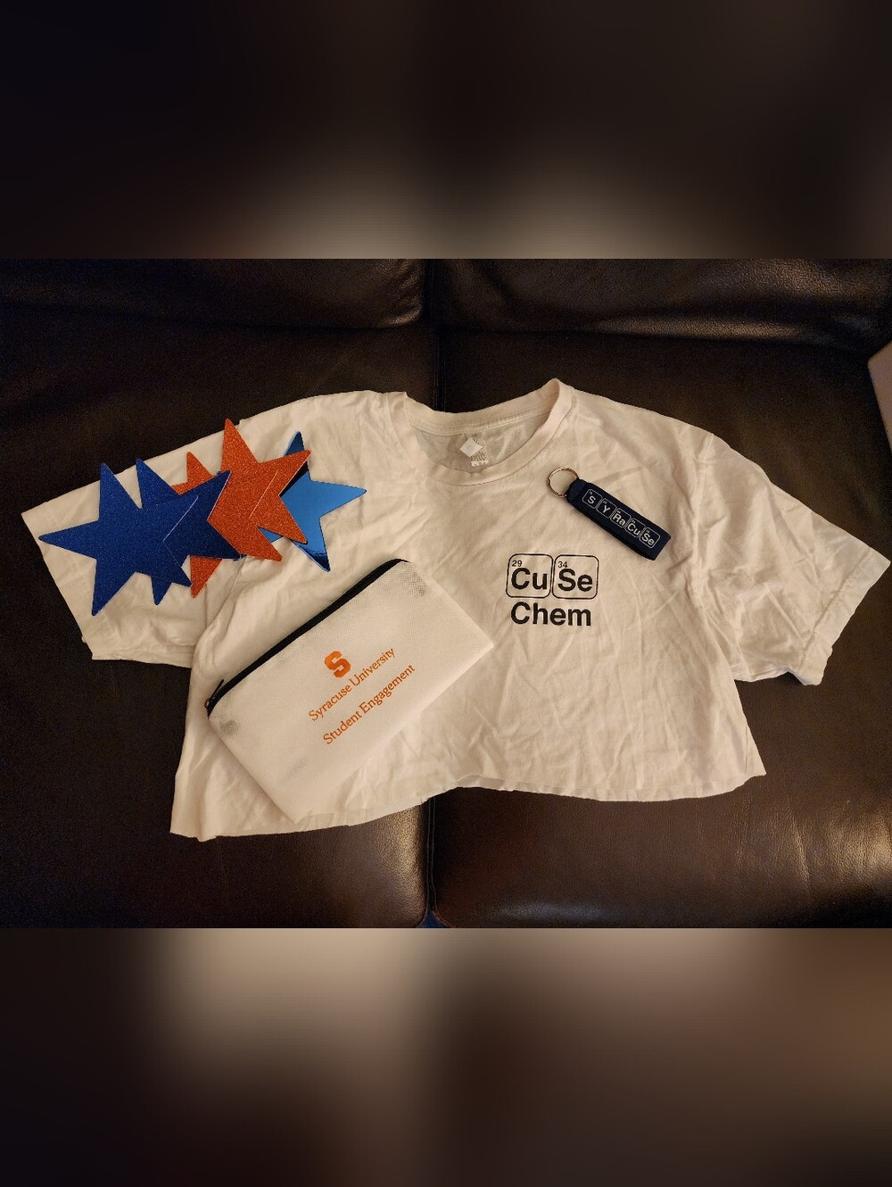 SYRACUSE CHEMISTRY CUT CROPPED WHITE T, Pencil Case, KEYCHAIN AND SU STARS